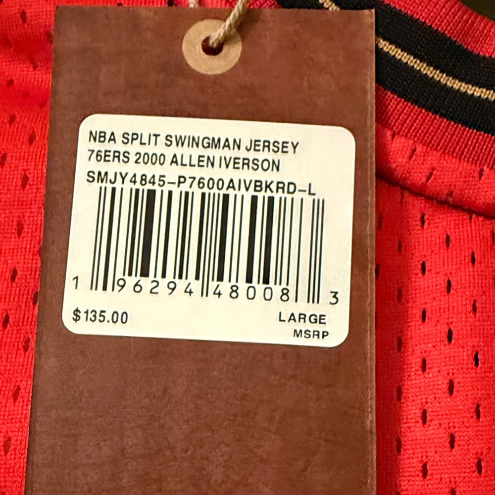 Mitchell & Ness Iverson Sixers Split Black Red Je… - image 5
